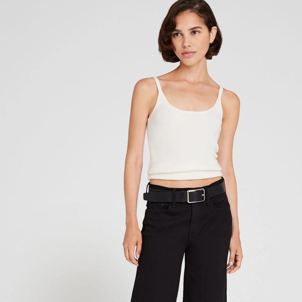 New! Club Monaco Merino Ribbed Tank , Soft Ivory, Size XL